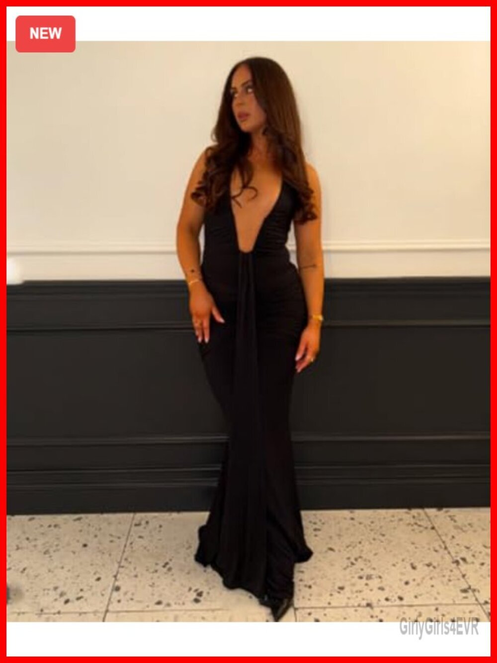 Deep V-Neck Sleeveless Halter Ruched Bodycon Maxi Dress - Picture 5 of 6